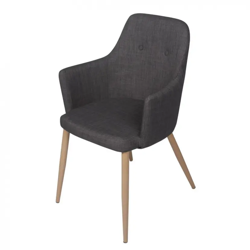 Sillon Tapizado Gris Pata Haya