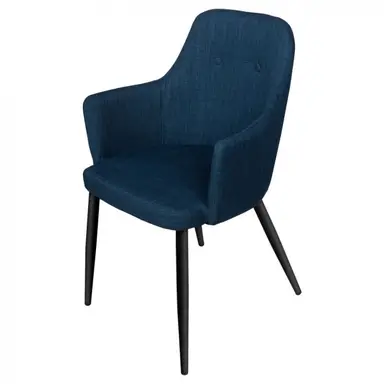 Sillon Tapizado Azul Pata Negra