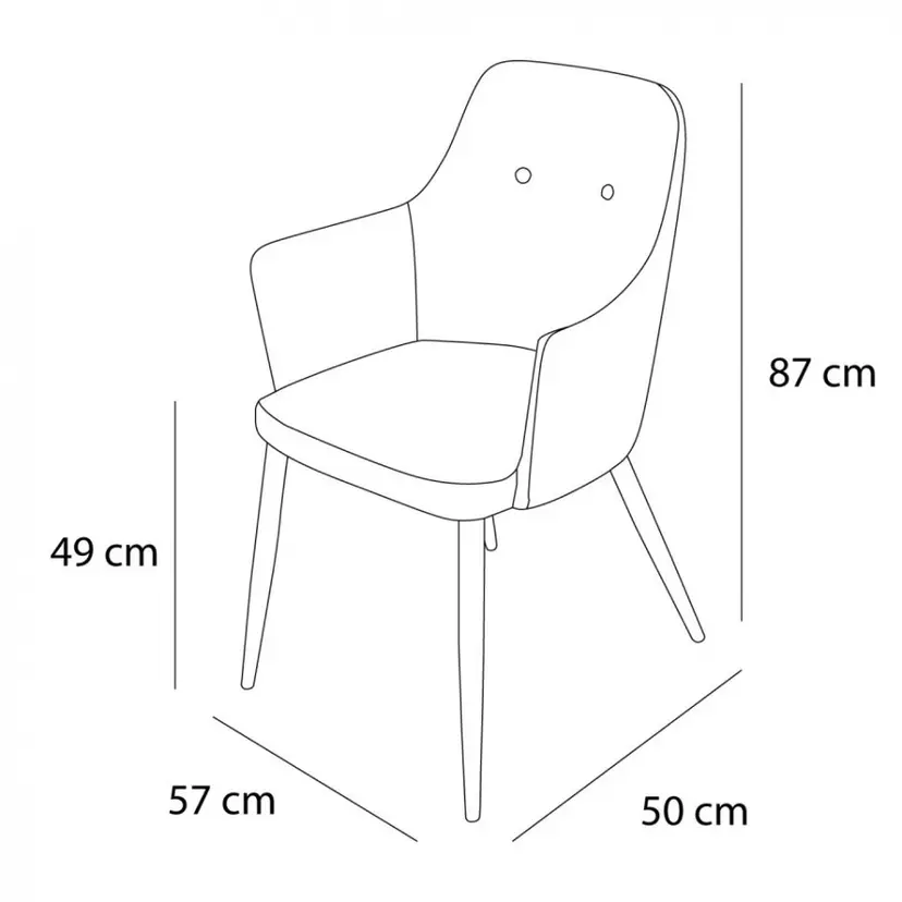 Sillon Tapizado Gris Pata Negra – foto 2