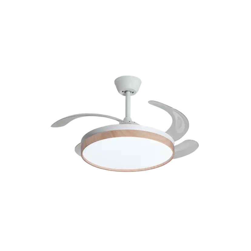 Ventilador Techo Blanco Madera Natural Dakota