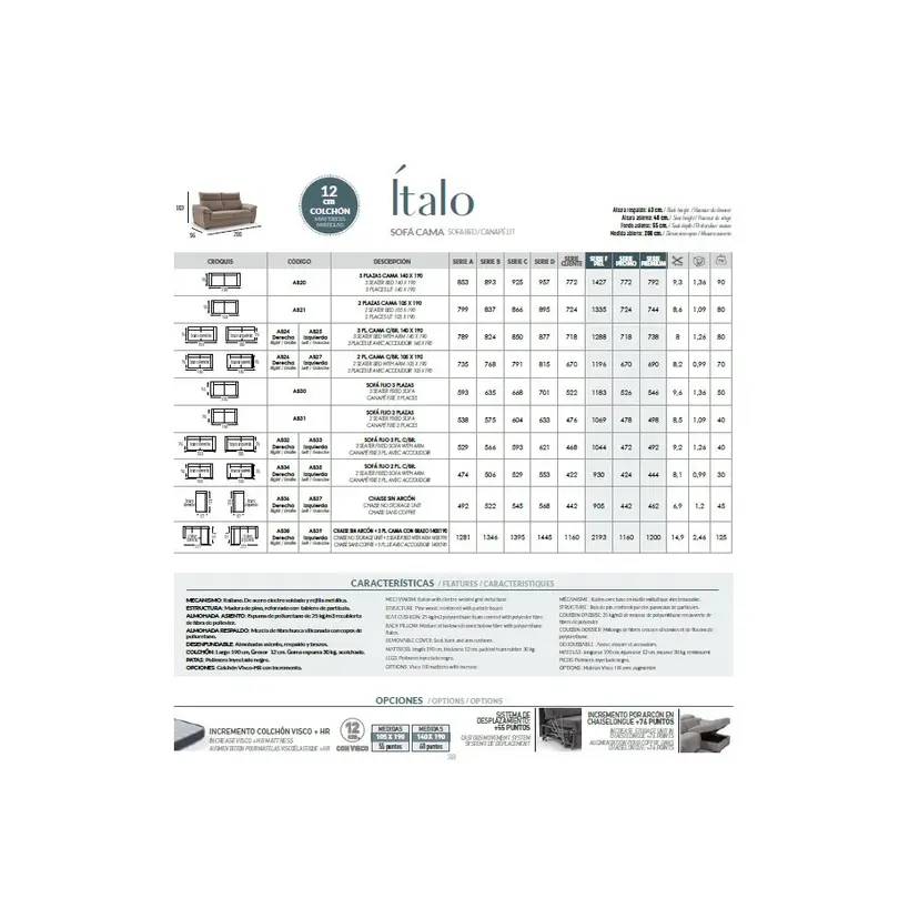 Sofa Cama Italiano Italo Colchón 14cm. – foto 5