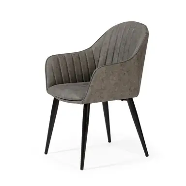 Silla Polipiel Gris/negro