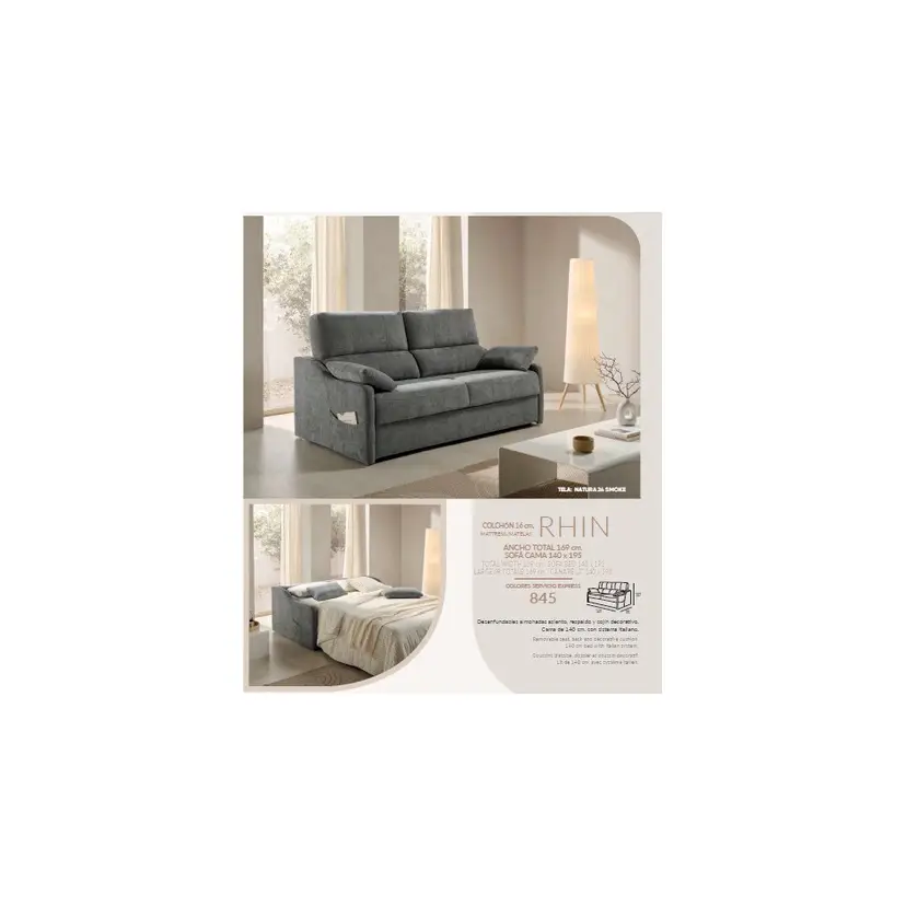 Sofa Cama Italiano Rhin Colchón 16cm Reducido – foto 3
