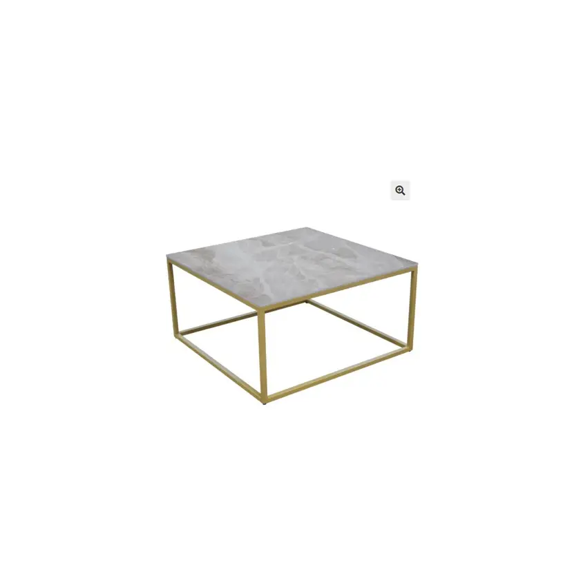 Mesa Centro 80cm Dorada Cubo – foto 2