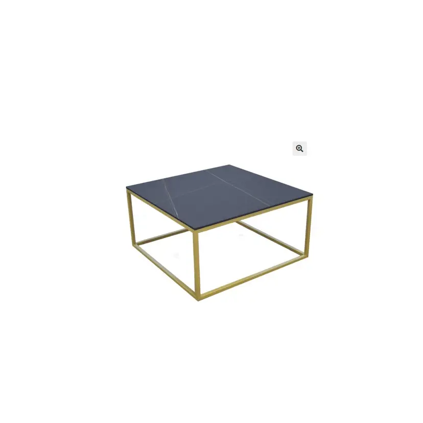 Mesa Centro 80cm Dorada Cubo – foto 3
