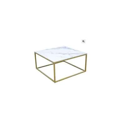 Mesa Centro 80cm Dorada Cubo
