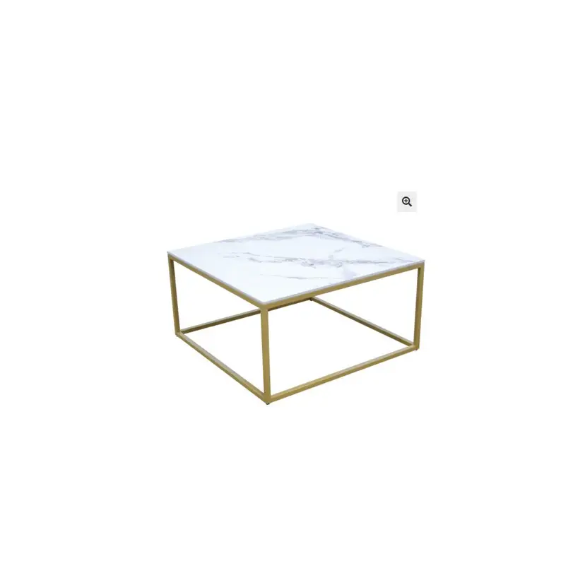 Mesa Centro 80cm Dorada Cubo