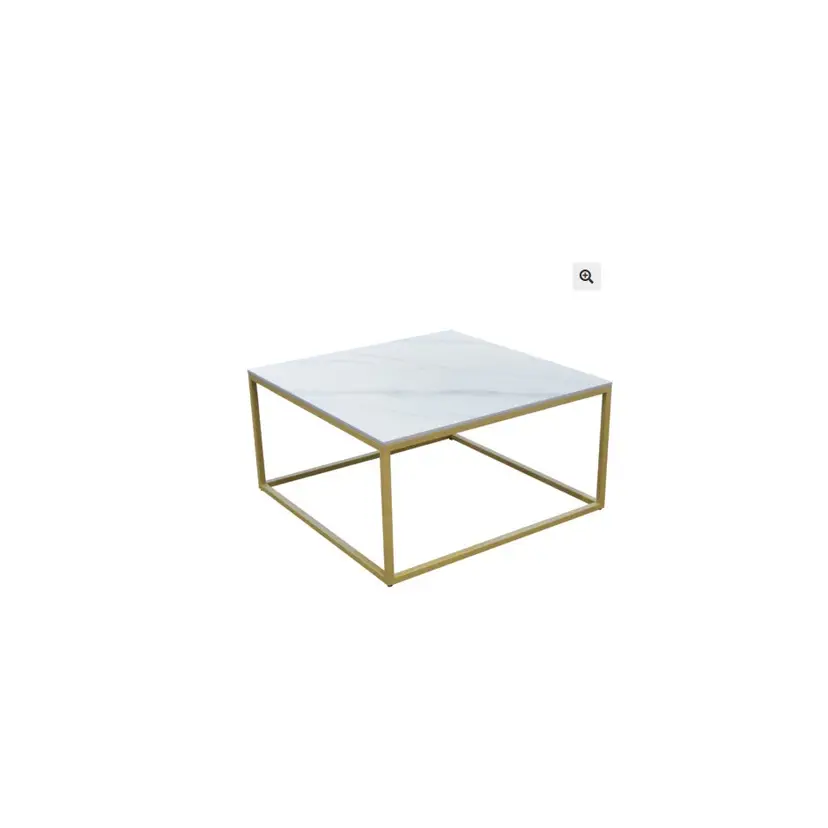 Mesa Centro 80cm Dorada Cubo – foto 4