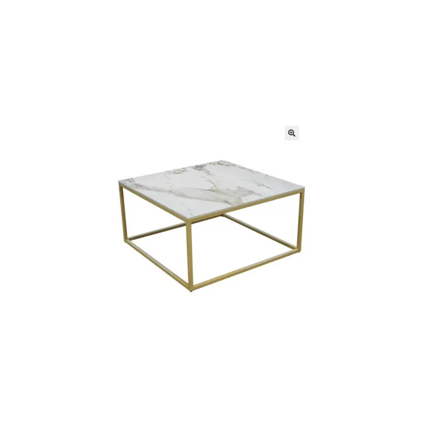 Mesa Centro 80cm Dorada Cubo – foto 5
