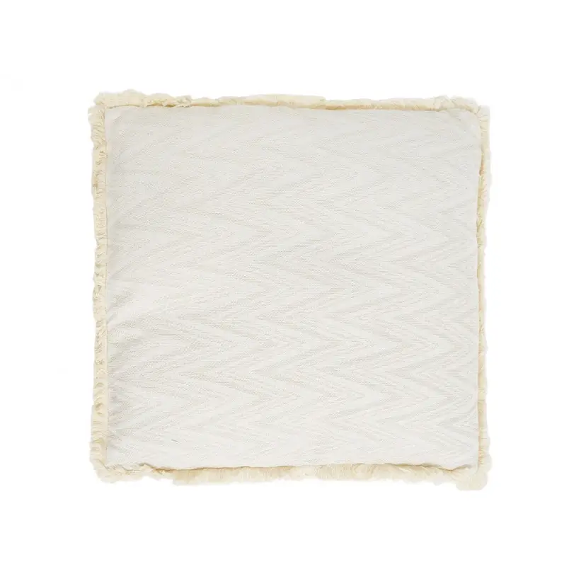 Cojin Cuadrado Beige con Flecos – foto 2