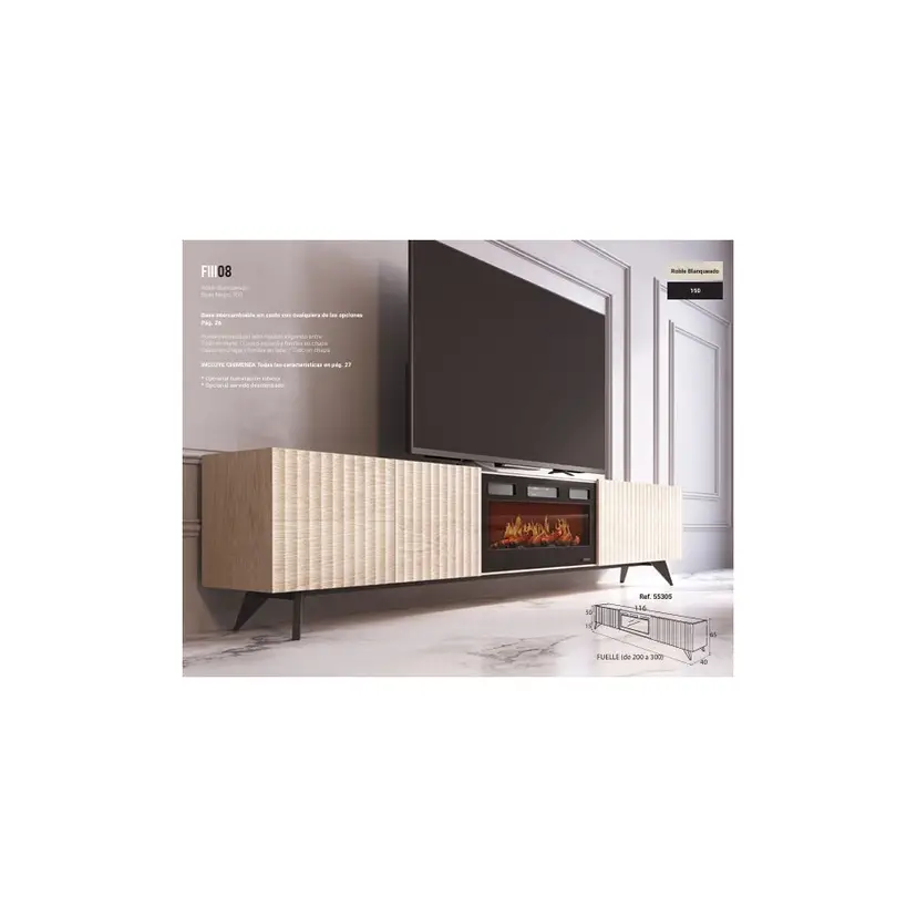 Mueble TV con Chimenea FIII08