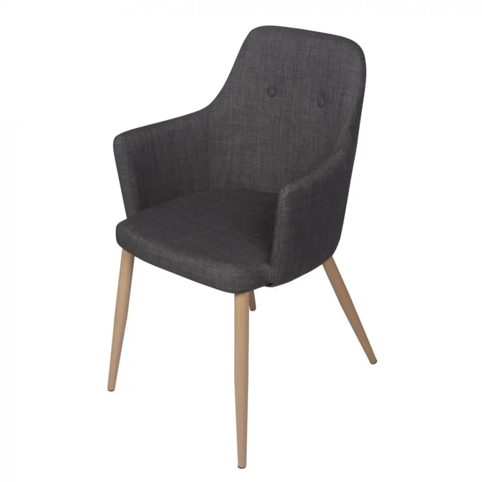 Sillon Tapizado Gris Pata Haya – foto 1