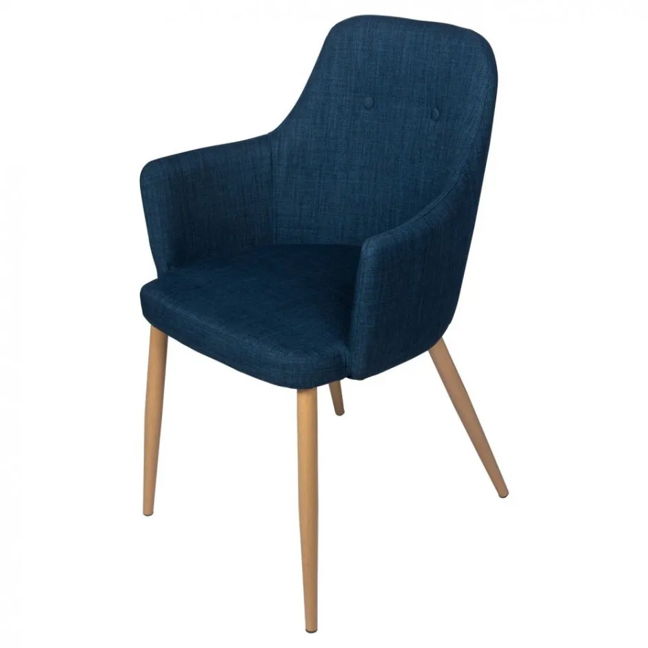 Sillon Tapizado Azul Pata Haya – foto 1