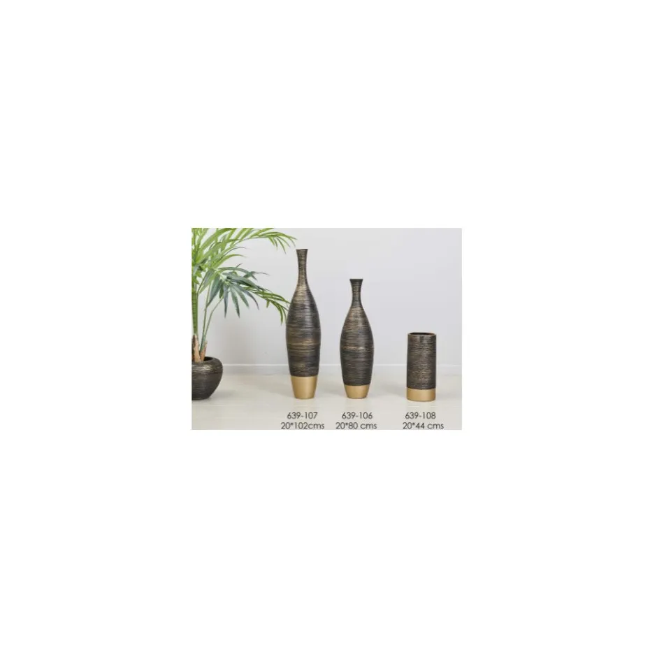 Jarron Ceramica Rayas Oro – foto 1