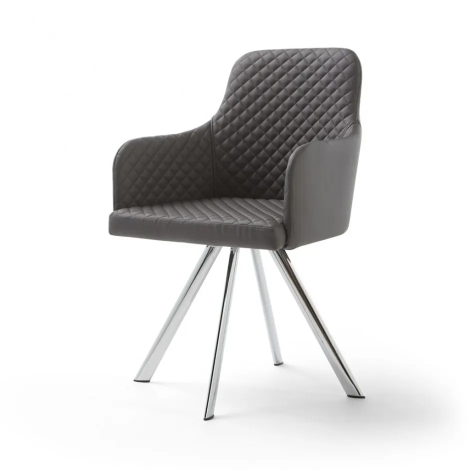 Silla Giratoria Polipiel Gris – foto 1
