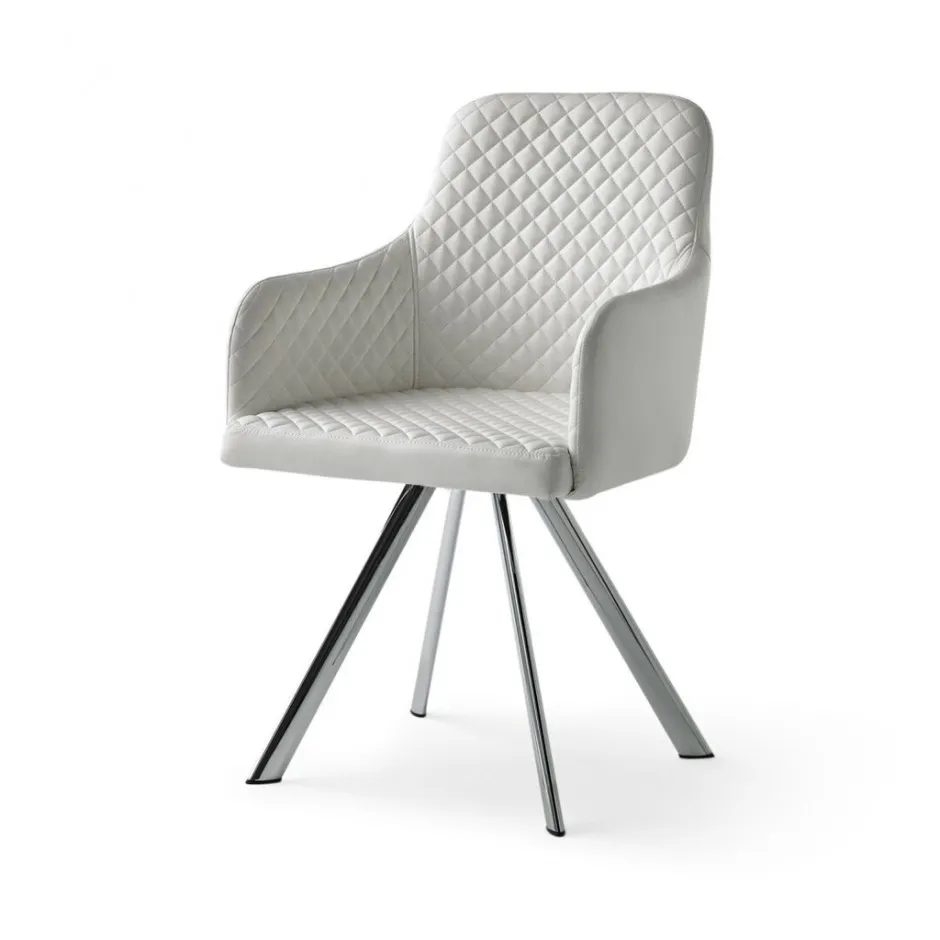 Silla Giratoria Polipiel Blanca – foto 1