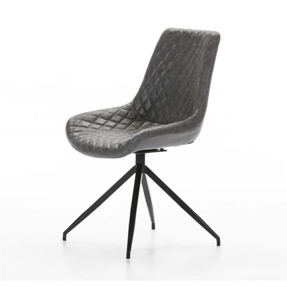 Silla Giratoria Polipiel Gris DC-118 – foto 1