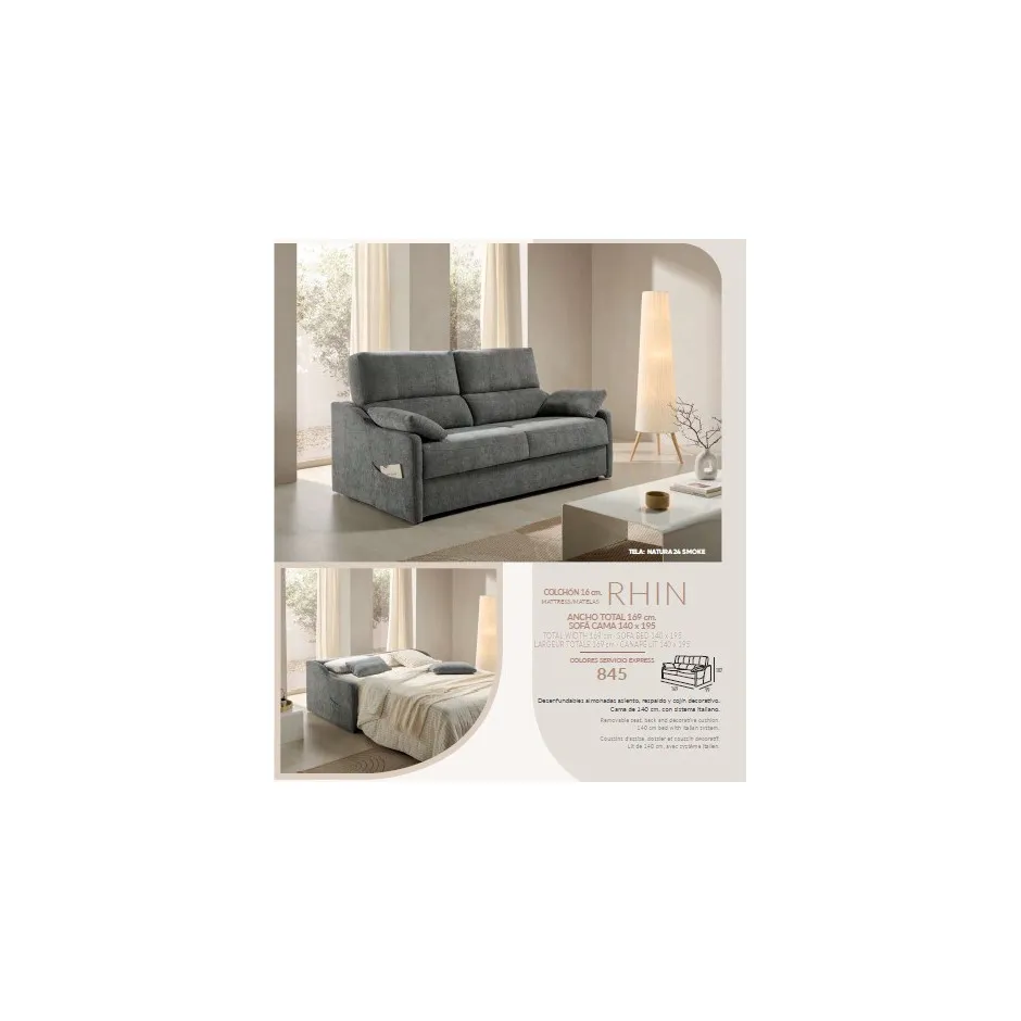 Sofa Cama Italiano Rhin Colchón 16cm Reducido – foto 3