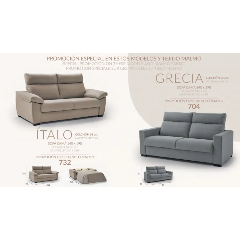 Sofa Cama Italiano Italo Colchón 14cm. – foto 4