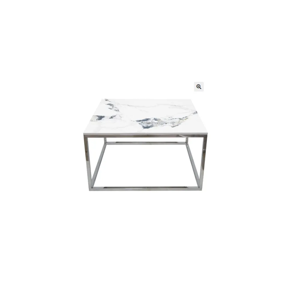 Mesa Centro 80cm Cromo Cubo – foto 1