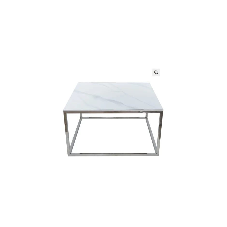 Mesa Centro 80cm Cromo Cubo – foto 2