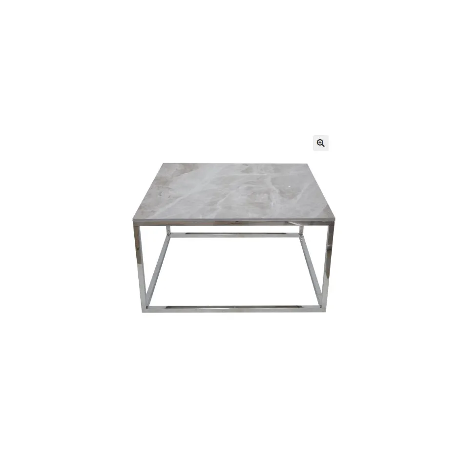 Mesa Centro 80cm Cromo Cubo – foto 3