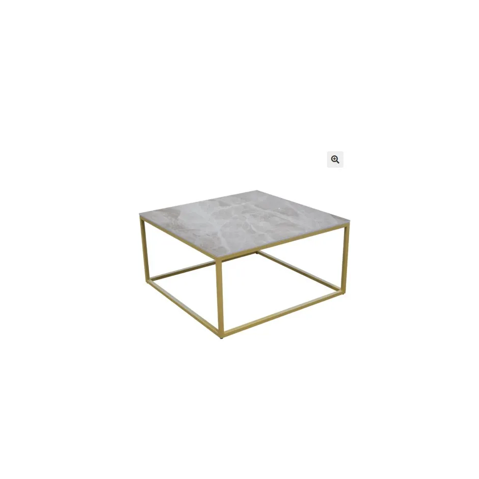 Mesa Centro 80cm Dorada Cubo – foto 2