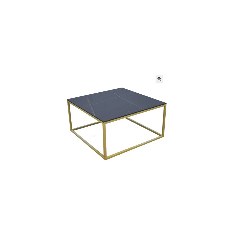 Mesa Centro 80cm Dorada Cubo – foto 3