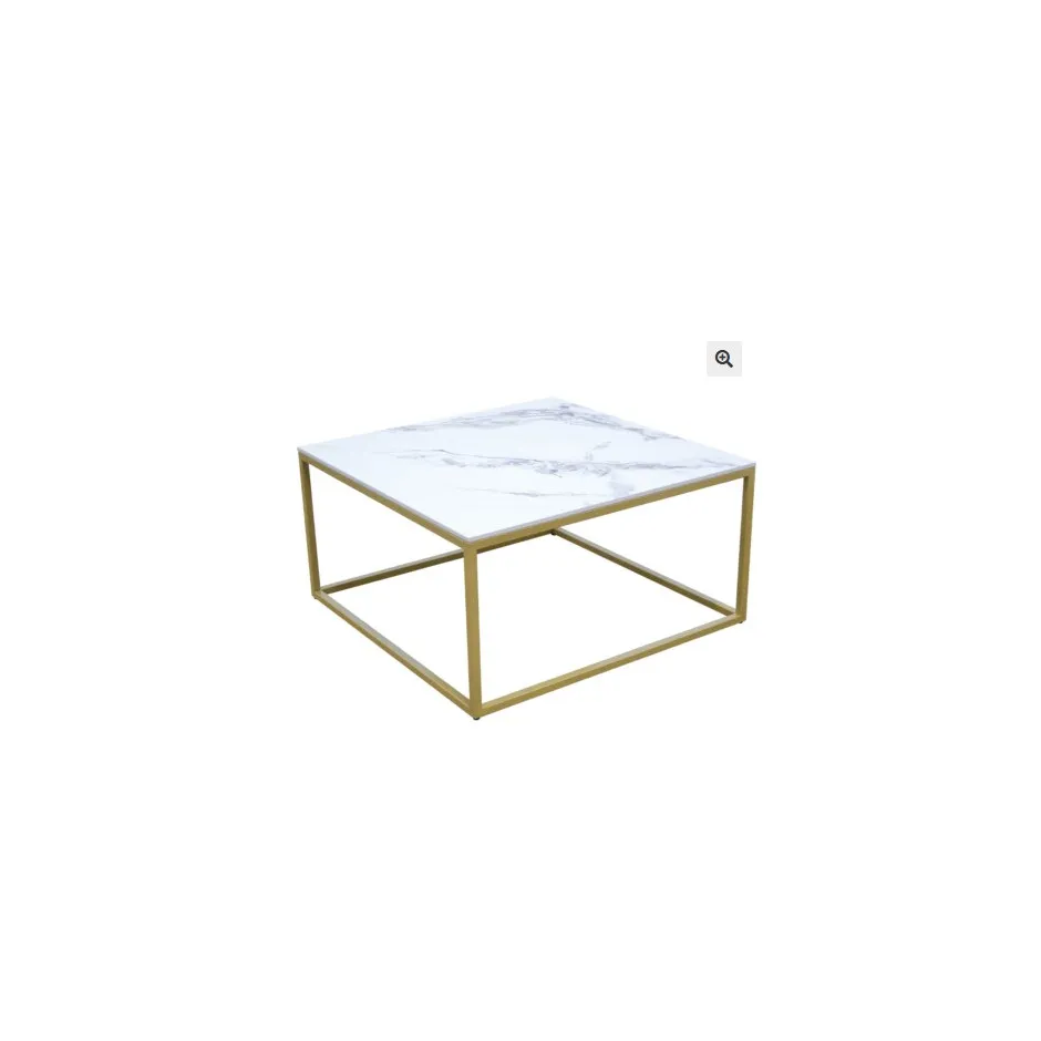 Mesa Centro 80cm Dorada Cubo – foto 1