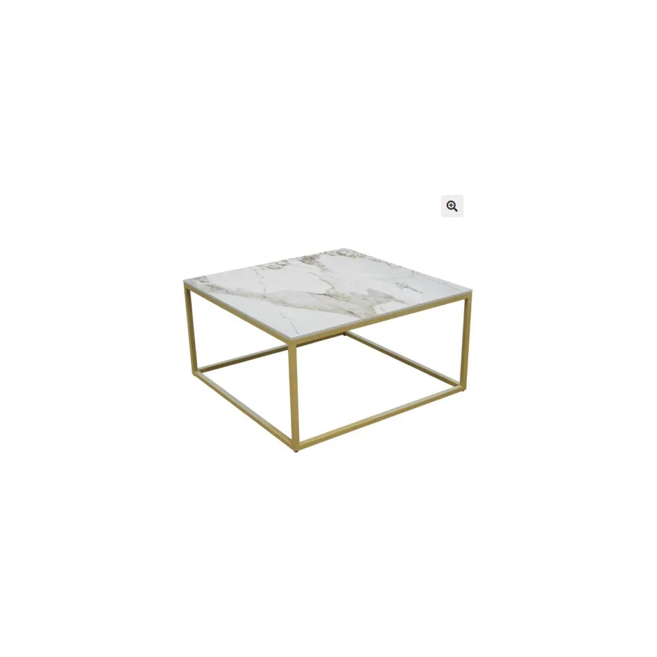 Mesa Centro 80cm Dorada Cubo – foto 5