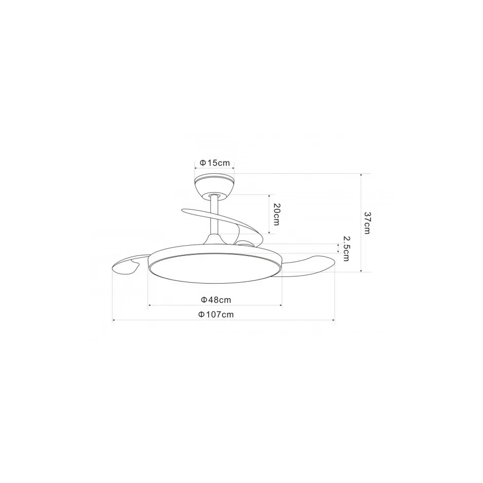 Ventilador Techo Blanco Bretaña Plano – foto 2