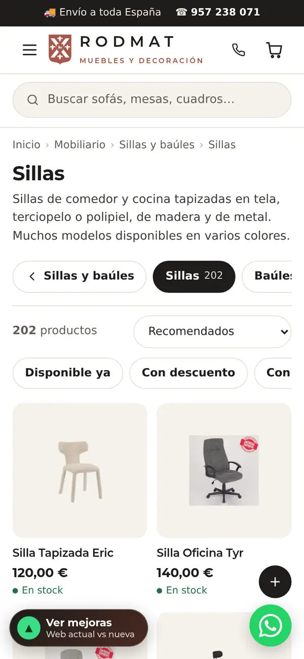 Nueva web: categoría en el móvil