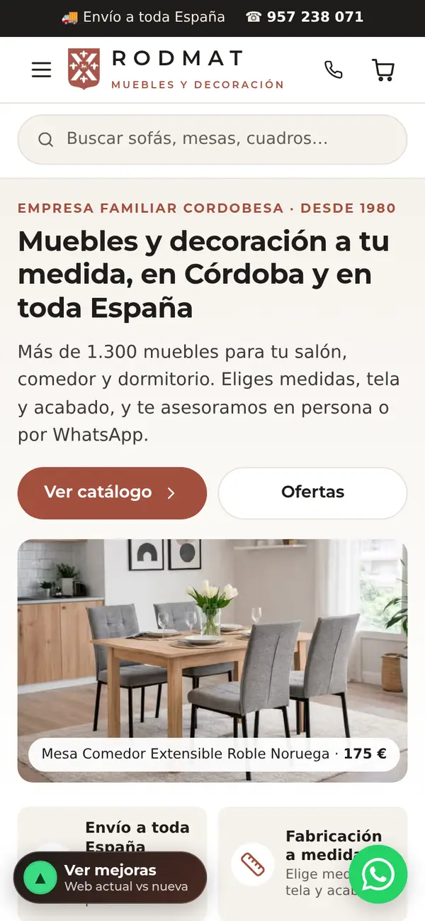 Nueva web: portada en el móvil